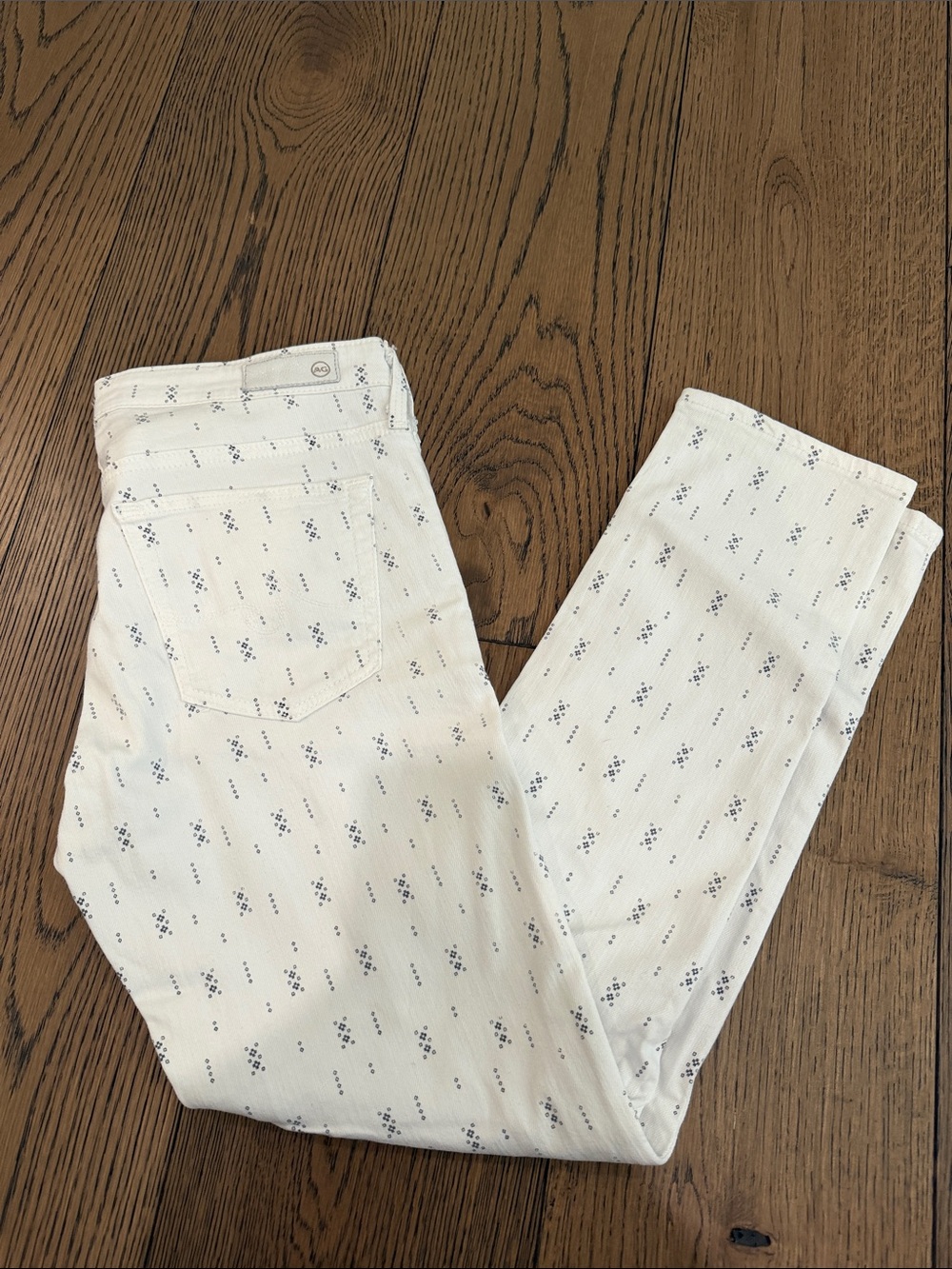 AG The Stilt Crop Cigarette Crop White Jeans Size 26 - Picture 5 of 11